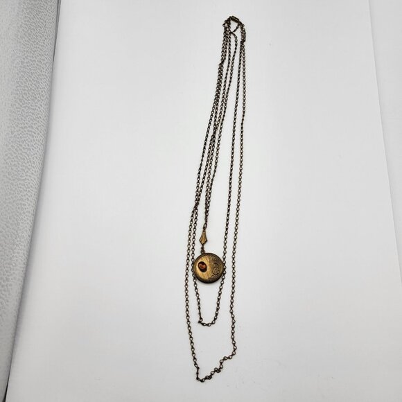 Stunning Atique Locket Necklace 3 strand  Art Nouveau unsigned Estate Find - Picture 3 of 13